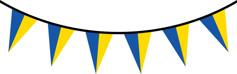 Seamless flag of Ukraine party bunting border. Flat design illustration.	
