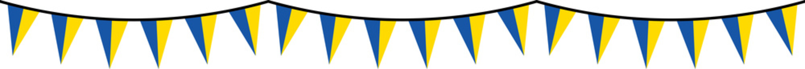 Seamless flag of Ukraine party bunting border. Flat design illustration.	
