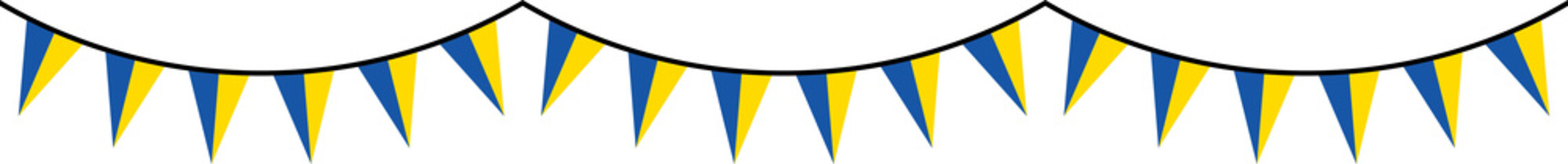 Seamless flag of Ukraine party bunting border. Flat design illustration.	
