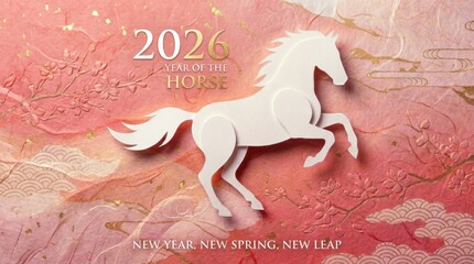 2026年・午年の和風年賀デザイン