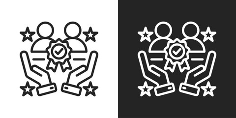Trustworthiness Icon In Black And White Line Style