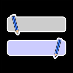 Colorful Pencil Shaped Label name and text input