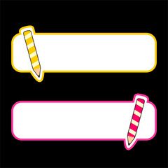 Colorful Pencil Shaped Label name and text input