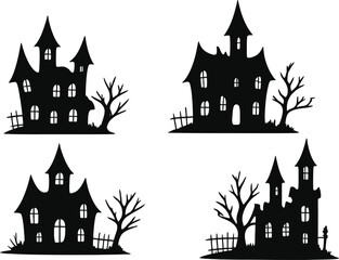 halloween castle vector illustration