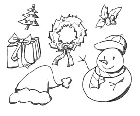 Set of Christmas elements - No color version