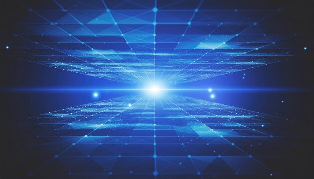 Neural Network Big Data Flow Visualization, Binary Code Matrix, AI Machine Learning Abstract Background, Quantum Computing, Cyber Security, Futuristic Technology - Powered by Adobe