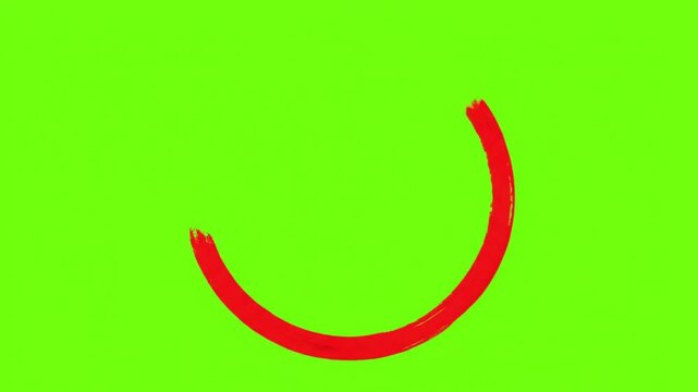 Hand Drawn Circle, Round Circle Highlight, Circle Marker With Drawing Effect on Green Background, Animated Hand Drawn Circular Marking, Highlighter, Design Elements, Ink Brush  4k Stock Video