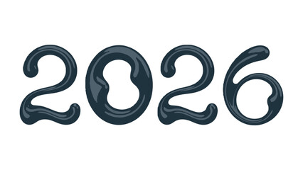 Vision of the future: The year 2026 is elegantly inscribed in a sleek, flowing font, symbolizing the seamless transition into the future