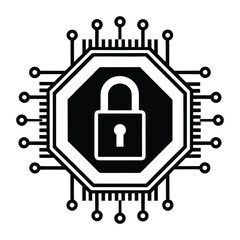 CPU Socket Lock Icon White Background
