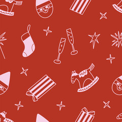Cute Christmas seamless pattern