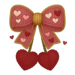 Faux Yarn Crochet Valentine's Day Cherry