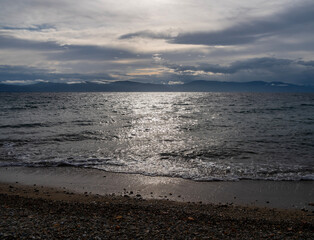 Clouds and stormy weather at Loutra Edipsou Spa resort on Evia Island in Greece
