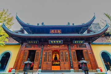 Obraz premium Asia, China, Shanghai, Jade Buddha Temple, Yùfó Chán Sì, Niohveh Zoe Zy, chinese temple