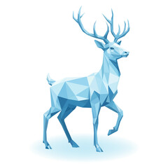 Ice Deer Low Poly Art
