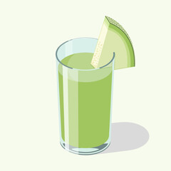 Refreshing Honeydew Melon Smoothie in a Glass with Fruit Garnish.