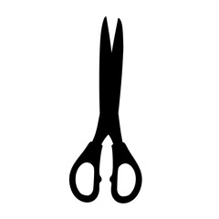 Minimalist black scissors silhouette, ideal for sewing themes, tailoring tools, craft materials, cutting icons, and clean vector elements for DIY and handmade projects