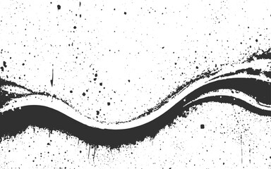 wavy dark brush stroke texture on white background creating expressive minimal abstract artwork