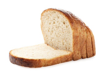 Slices of toast bread isolated on white