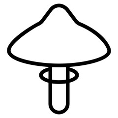 Mushrooms icon. Mushroom stem and cap, thin line design. The body of the fungus, linear symbols collection. isolated vector illustration.