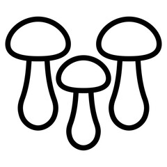 Mushrooms icon. Mushroom stem and cap, thin line design. The body of the fungus, linear symbols collection. isolated vector illustration.