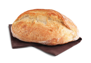 Delicious fresh bread loaf isolated on white