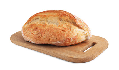 Delicious fresh bread loaf isolated on white