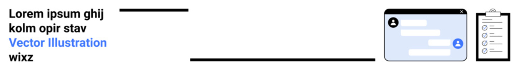 Obraz premium Task management, communication, user interface, productivity, digital workflow, organization. A chat interface connected to a task checklist. Task management and communication concept