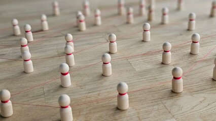 People, a society united by common threads. Social networks, the internet, the web. Finding friends, partners, and interactions between people concept