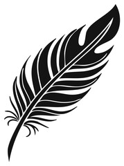 Obraz premium Elegant Black Feather Illustration Decorative Element Simple Stylized Design Vector Art