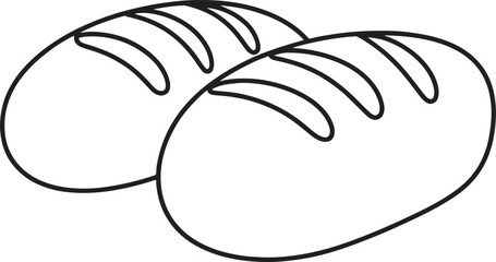 two simple, scored bread loaves.
