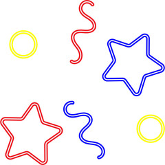 Cute Stars Line Neon