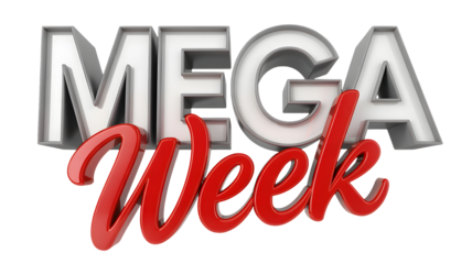 Announce spectacular savings and boost sales with this bold "Mega Week" promotional graphic, perfect for driving customer excitement and urgency.