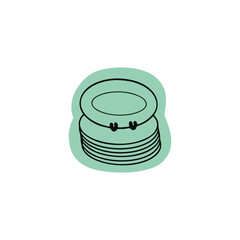 Stacked Green Plates