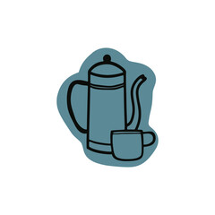 Blue Pot and Cup vector
