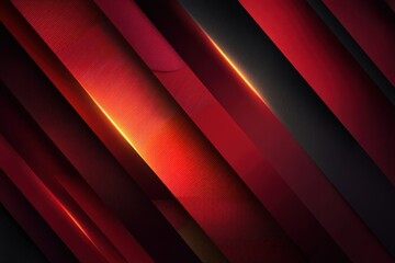 Fototapeta premium Abstract red diagonal stripes with glowing light accents for bold modern background design