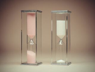 Pink sand hourglass white sand hourglass glass timer vintage timer elegant decorative timepiece