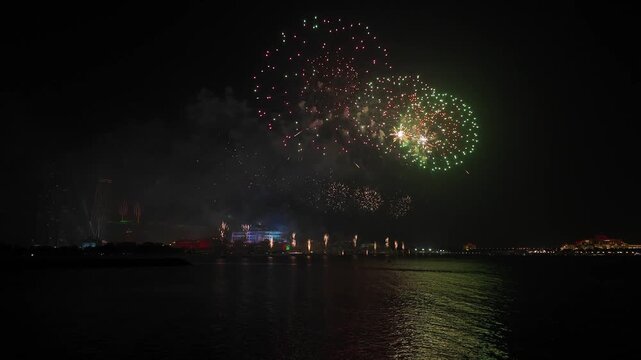 Fireworks in Abu Dhabi for celebrating 54th UAE National Day