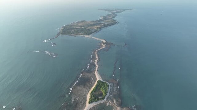 Aerial Shot of the Southern Edge of Saint Martin Island, Teknaf, Cox&rsquo;s Bazar, Bangladesh