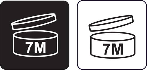 Period after opening symbol indicating the product should be used within 7 months.