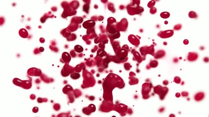 Dynamic Red Liquid Splashes Across White Background Creative Abstract. - Powered by Adobe