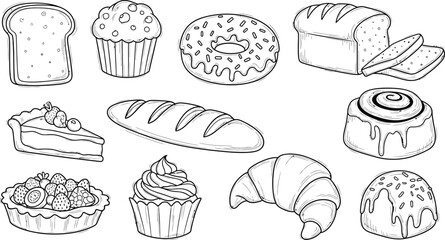 retro coffee and bakery shop logo set vector design.