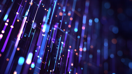 Abstract Technology Lines: Dynamic network of interconnected lines, vibrant in hues of blue and purple. Illustrating the pulse of modern technology and the flow of information.