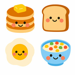 Cute Breakfast Ilustration Set