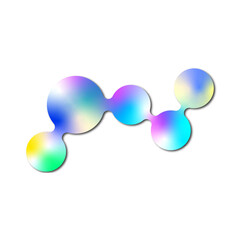 Blob iridescent gradient illustration isolated on transparent background
