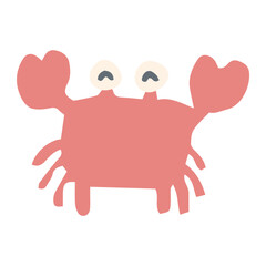 海のなかまたちシリーズ｜カニ / Crab (Cute Simple Illustration)