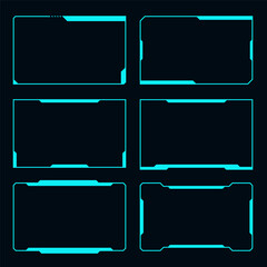 Futuristic interface HUD element frame cyberpunk design