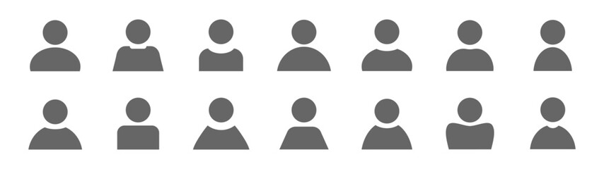 Naklejka na ściany i meble Collection of users, persons glyph vector icons
