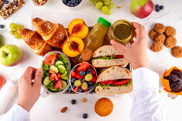 Ready made brunch box with healthy foods
