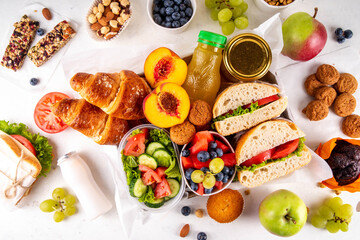 Ready made brunch box with healthy foods