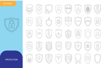 Vector PROTECTION ORIGINAL set with numbers and letters, an icon collection for web and mobile business design
